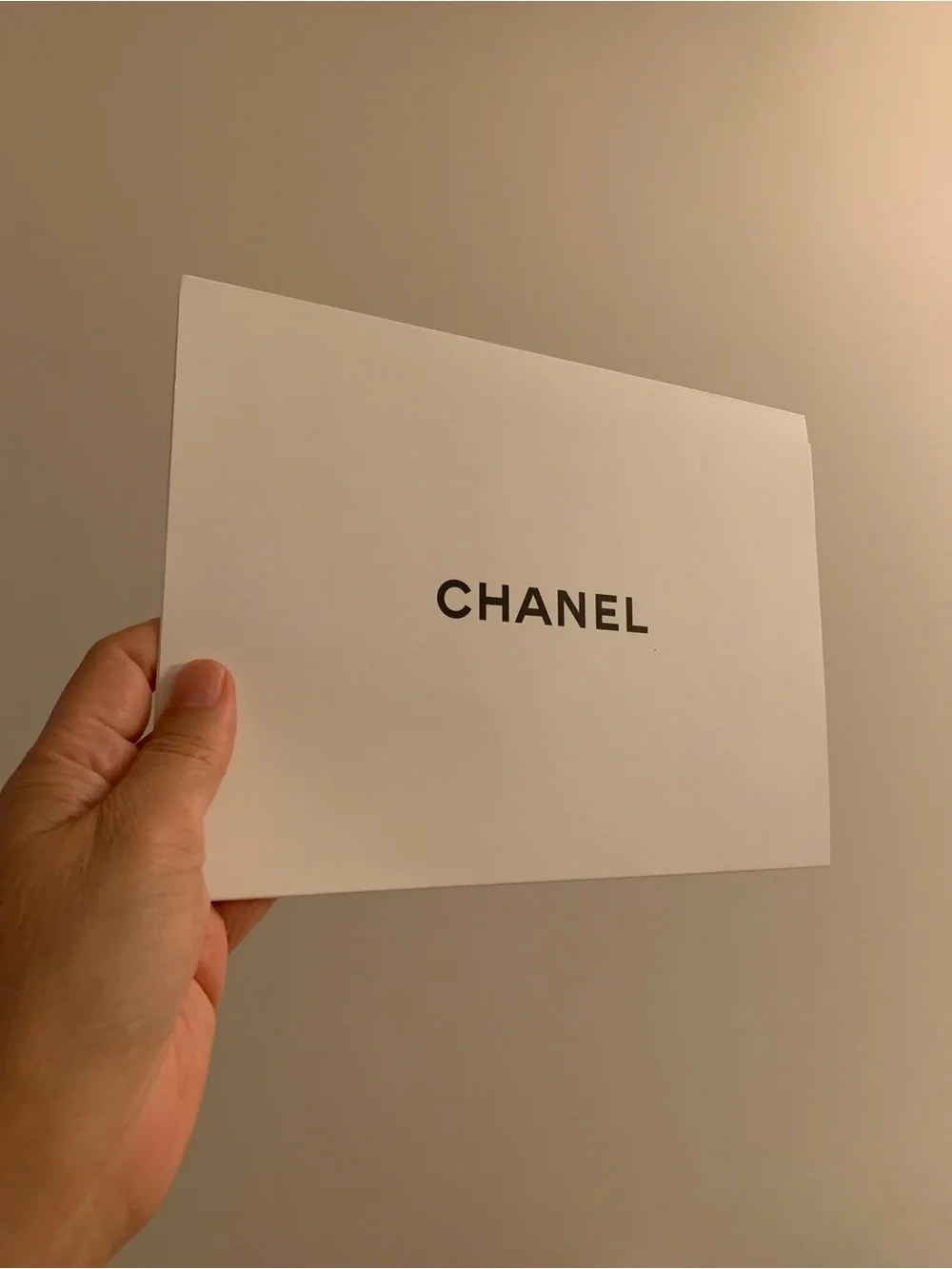 CHANEL Receipt Holder Set White Black Logo Envelope Sleeve Card Authentic